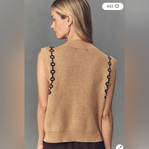 Anthropologie Moon River Jacquard V-Neck
Cardigan Sweater Vest XS - Picture 5 of 15